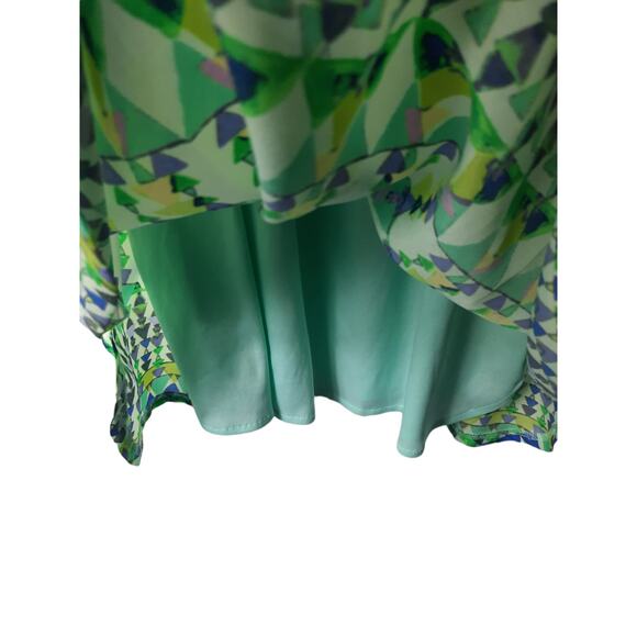 Roz & Ali Green Purple Triangle Shape dress Size 10 - Picture 5 of 9